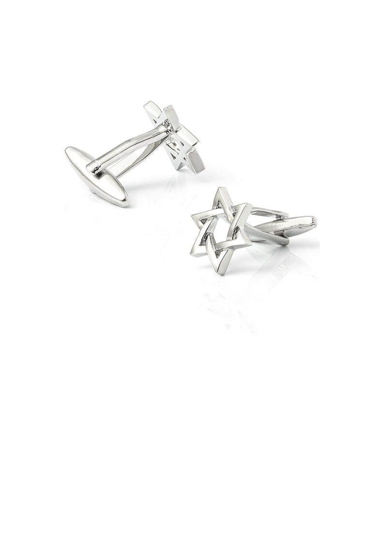 Fashion Simple Hollow Hexagram Cufflinks