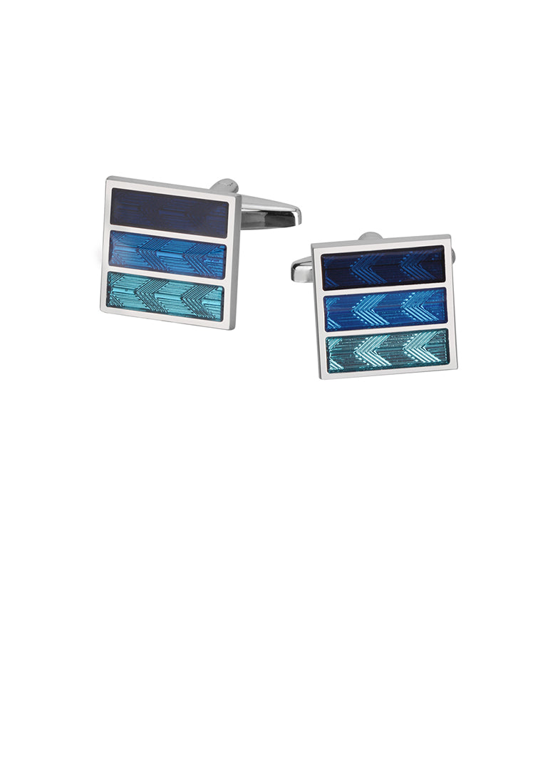 Fashion High-end Blue Geometric Square Cufflinks