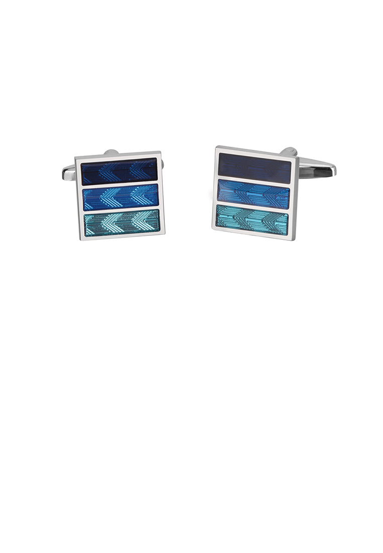 Fashion High-end Blue Geometric Square Cufflinks