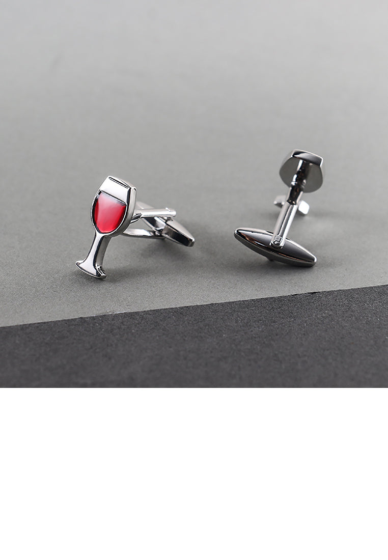 Temperament Personality Wine Glass Shape Cufflinks