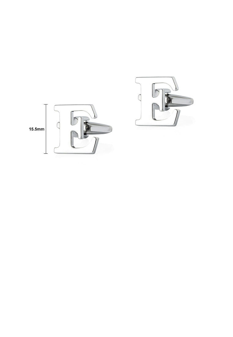 Fashion Simple English Alphabet E Cufflinks