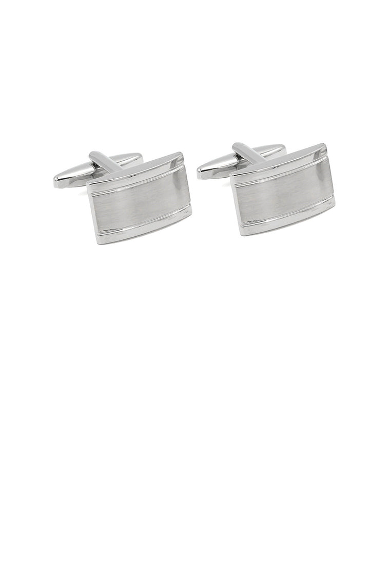 Simple and Fashion Brushed Geometric Rectangular Cufflinks