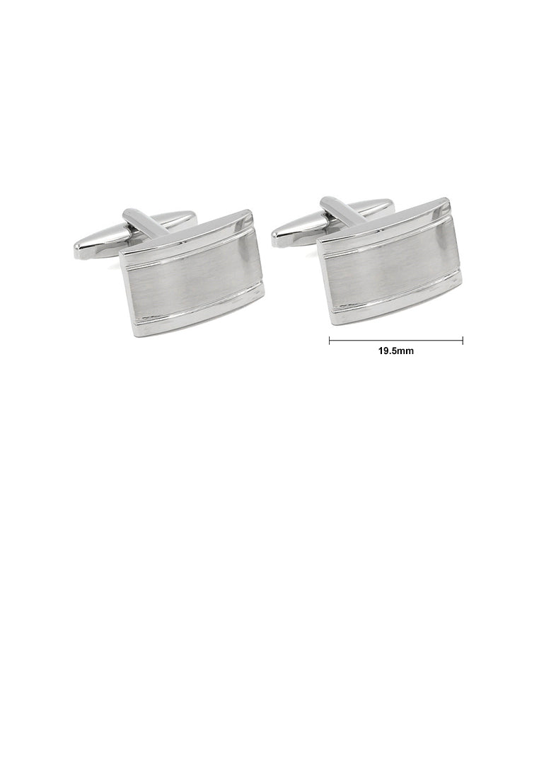Simple and Fashion Brushed Geometric Rectangular Cufflinks