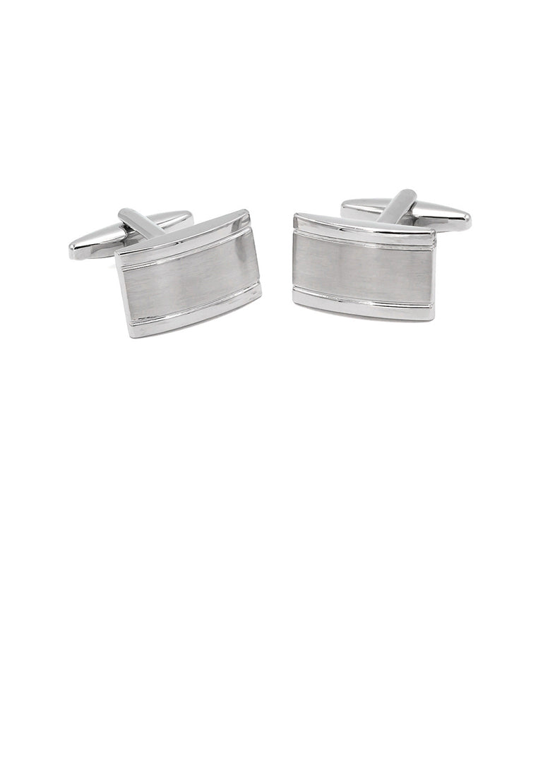 Simple and Fashion Brushed Geometric Rectangular Cufflinks