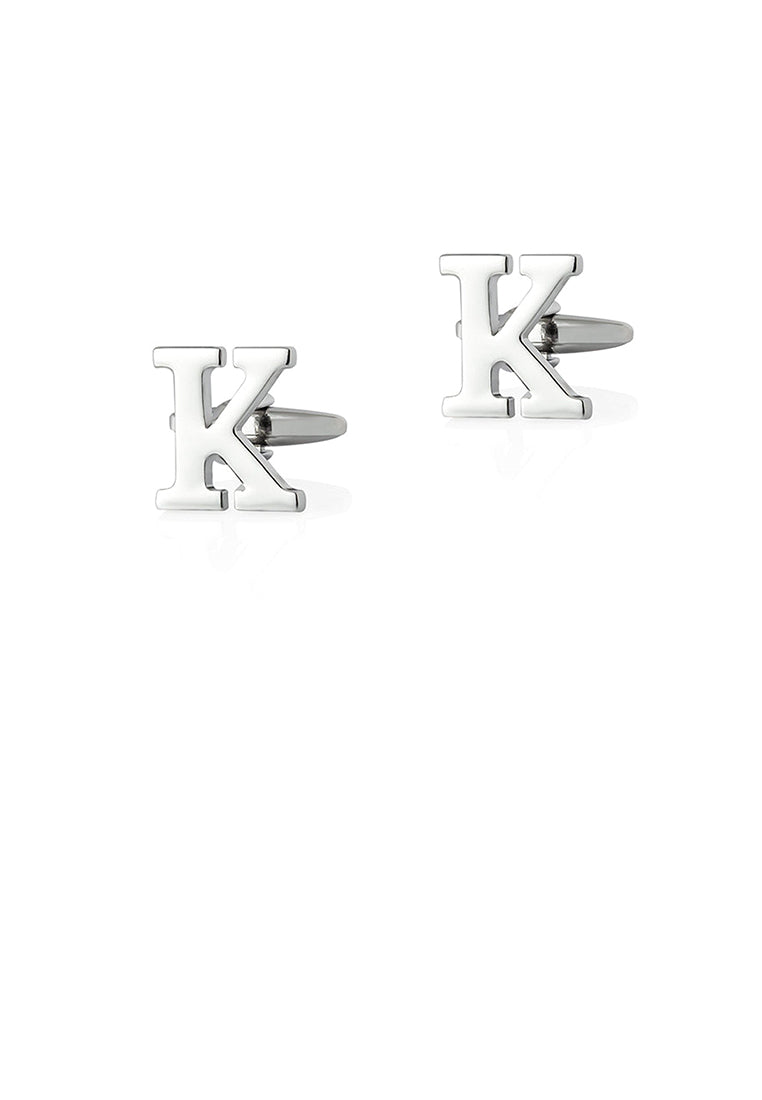 Fashion Simple English Alphabet K Cufflinks