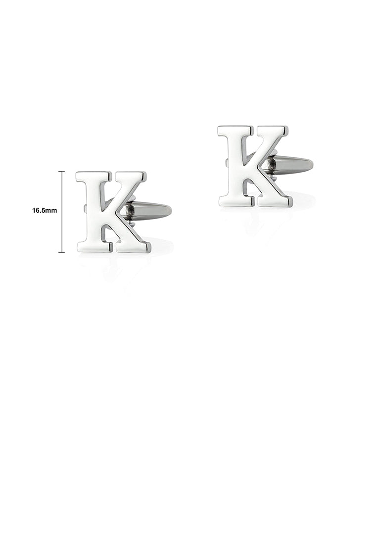 Fashion Simple English Alphabet K Cufflinks