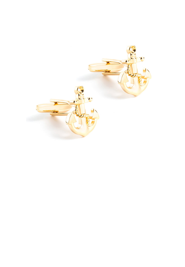 Fashion Personality Plated Gold Anchor Cufflinks