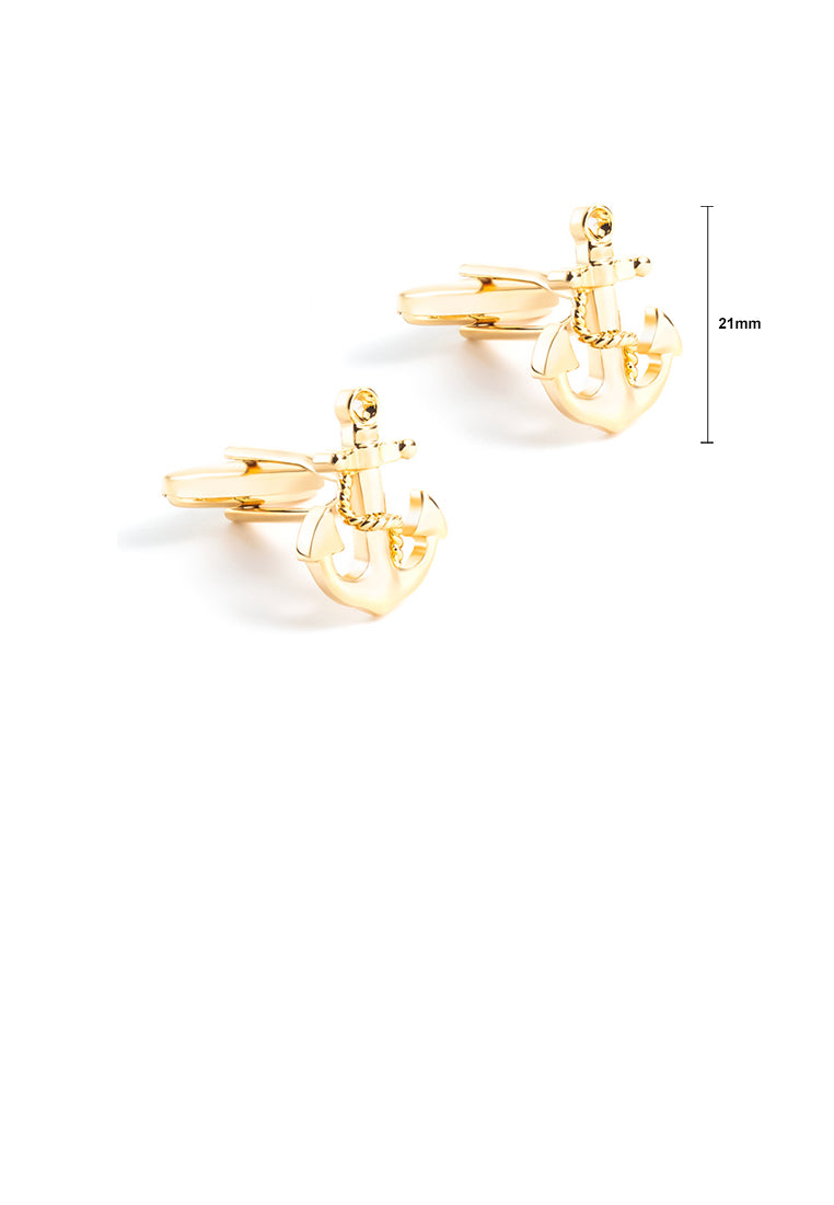 Fashion Personality Plated Gold Anchor Cufflinks