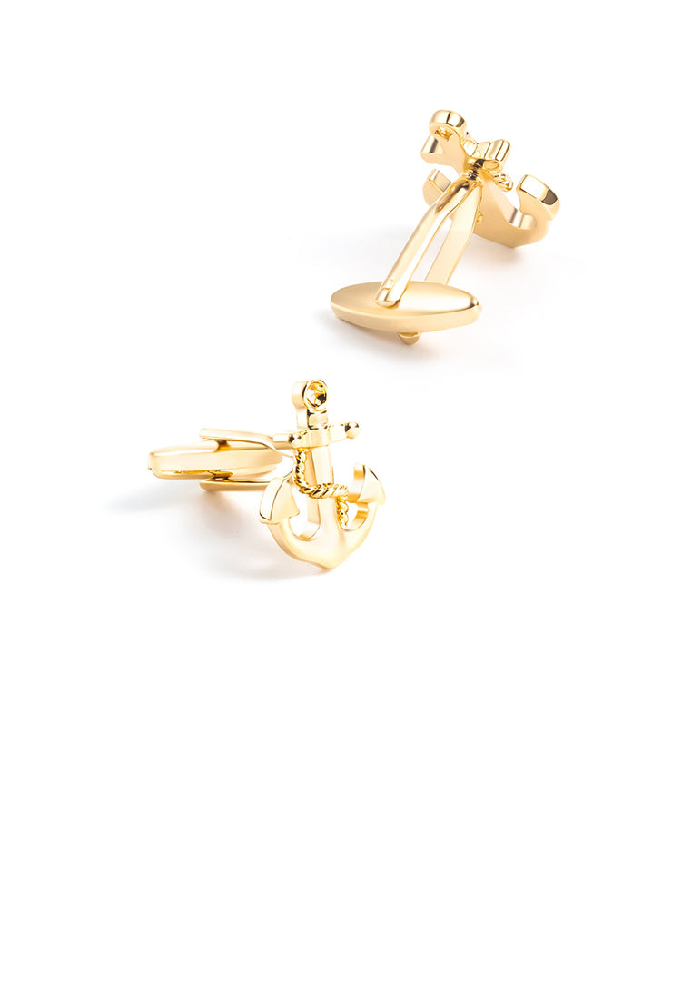 Fashion Personality Plated Gold Anchor Cufflinks