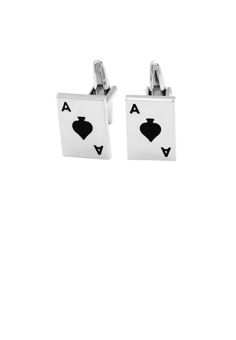 Fashion Creative Ace Of Spades Playing Card Cufflinks