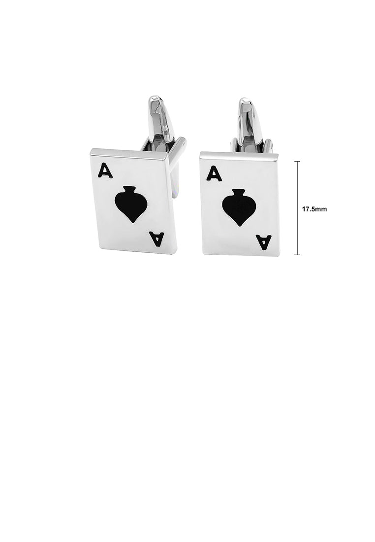 Fashion Creative Ace Of Spades Playing Card Cufflinks