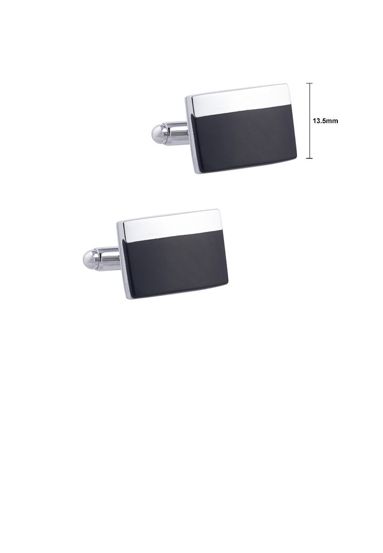 Simple Fashion Black Geometric Square Cufflinks