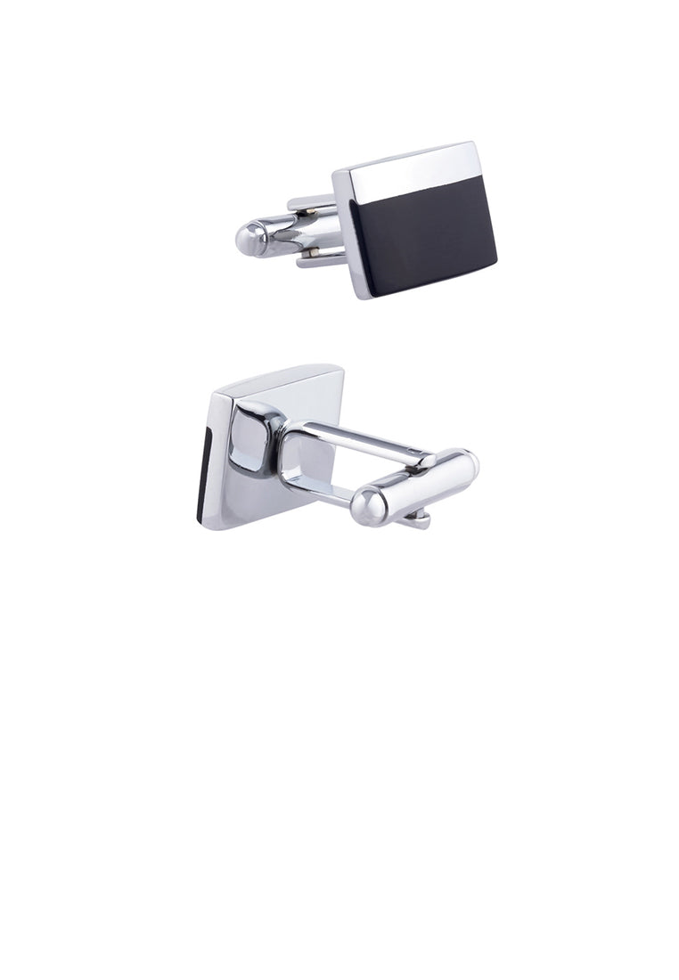 Simple Fashion Black Geometric Square Cufflinks