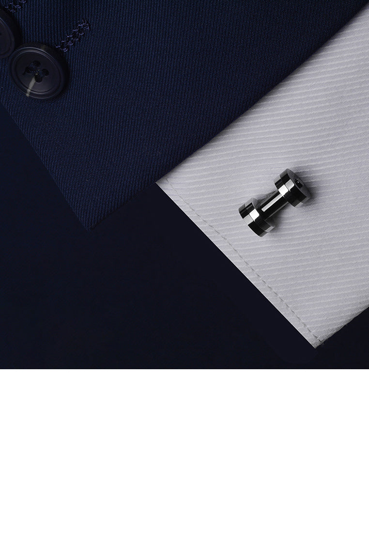 Fashion Simple Black and White Dumbbell Cufflinks