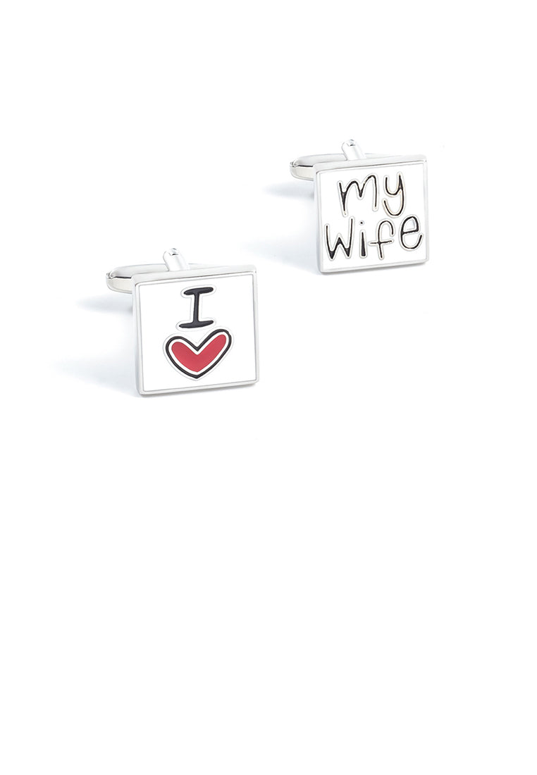 Fashion Simple Heart-shaped Geometric Square Cufflinks