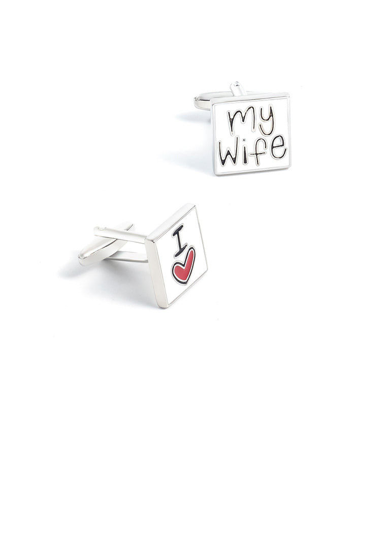 Fashion Simple Heart-shaped Geometric Square Cufflinks