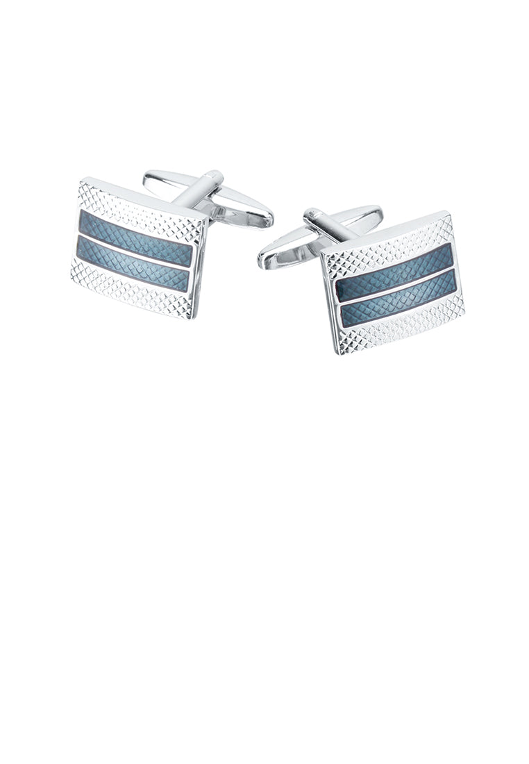 Simple High-end Geometric Rectangular Blue Green Cufflinks