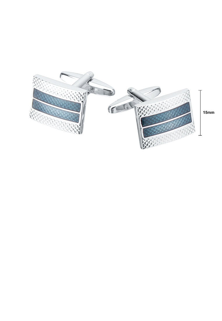 Simple High-end Geometric Rectangular Blue Green Cufflinks