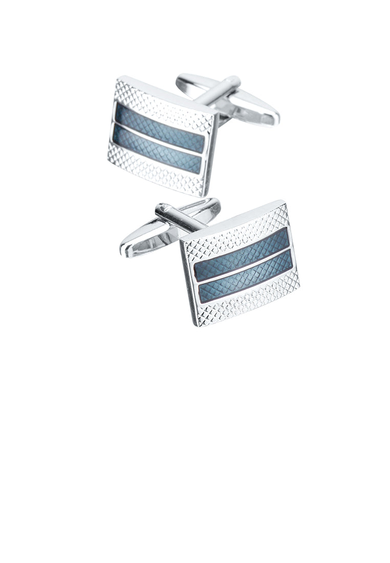 Simple High-end Geometric Rectangular Blue Green Cufflinks