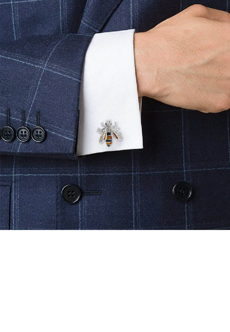 Fashion Personality Bee Cufflinks with Cubic Zirconia - Luxurious Look