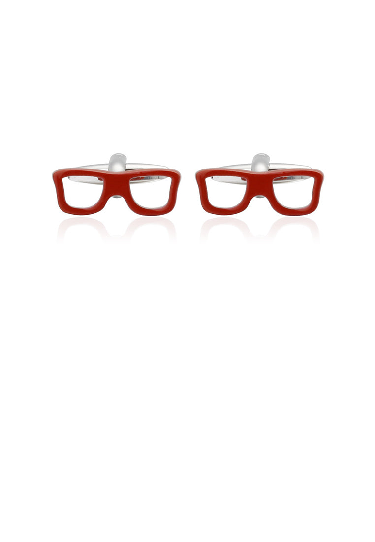 Fashion and Creative Red Glasses Style Cufflinks - Vibrant Color