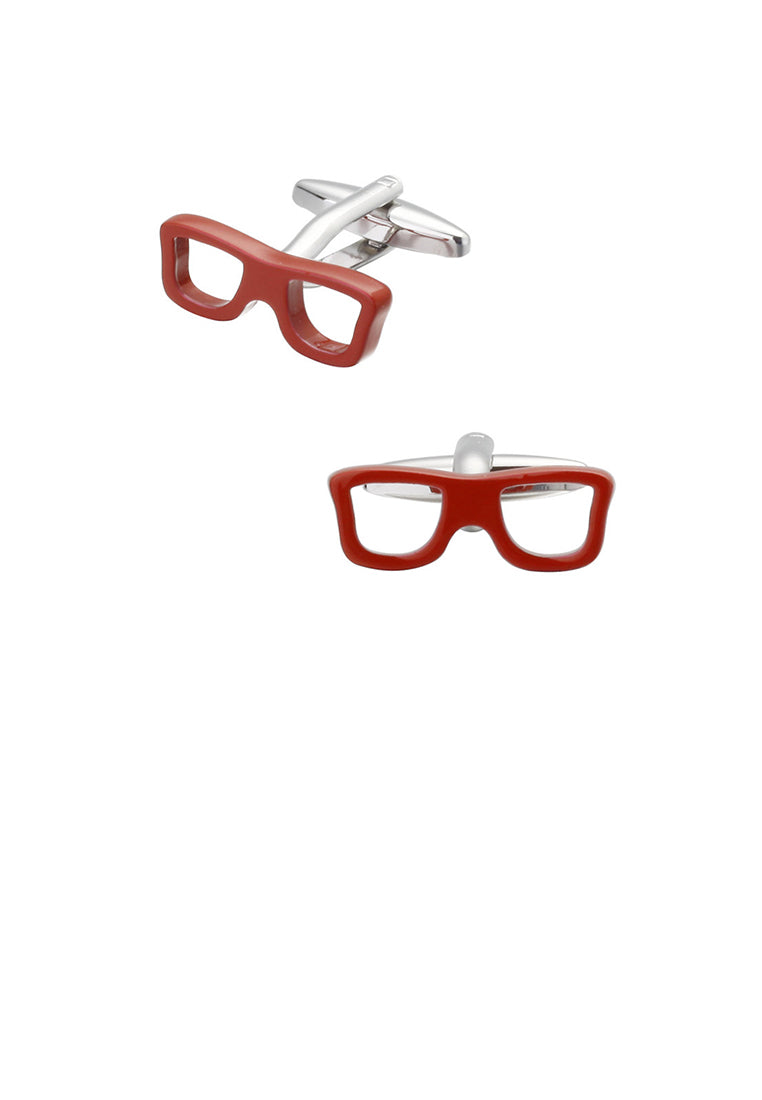 Fashion and Creative Red Glasses Style Cufflinks - Vibrant Color