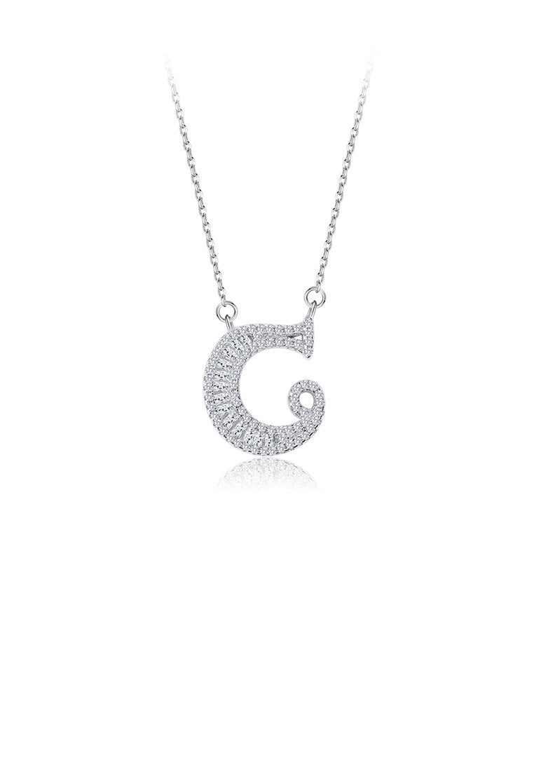 925 Sterling Silver Fashion Personality English Alphabet C Cubic Zircon Necklace