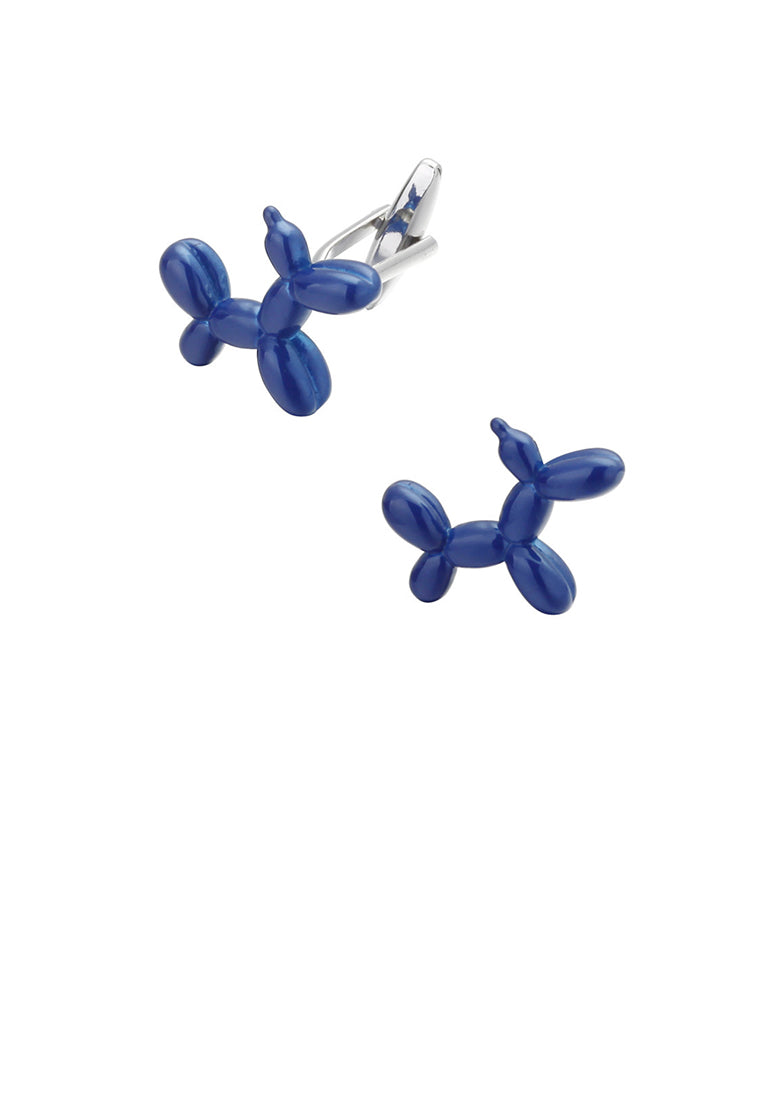 Simple and Cute Blue Balloon Dog Cufflinks