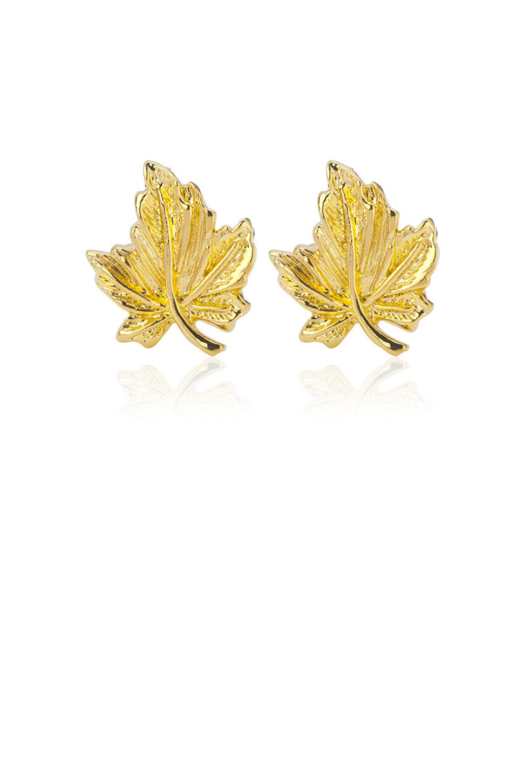 Fashion and Simple Plated Gold Maple Leaf Cufflinks
