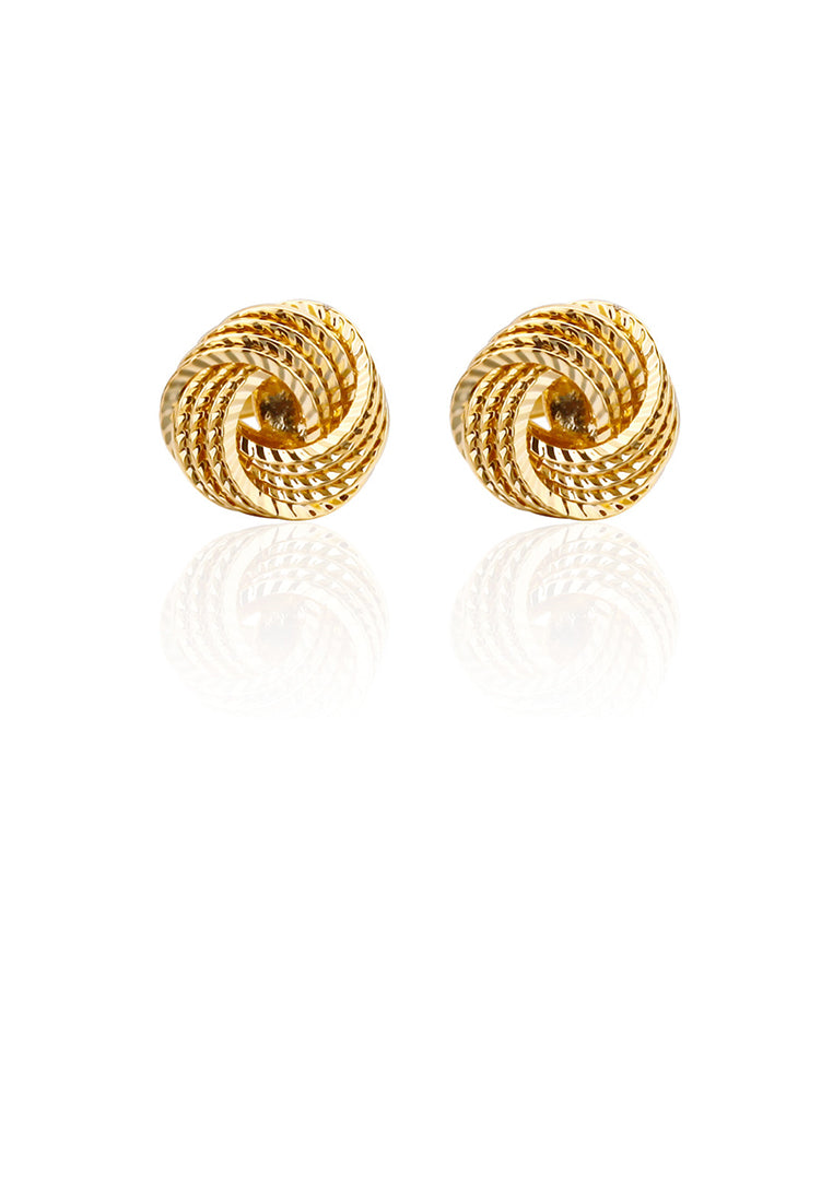 Fashion and Simple Plated Gold Twist Geometric Cufflinks