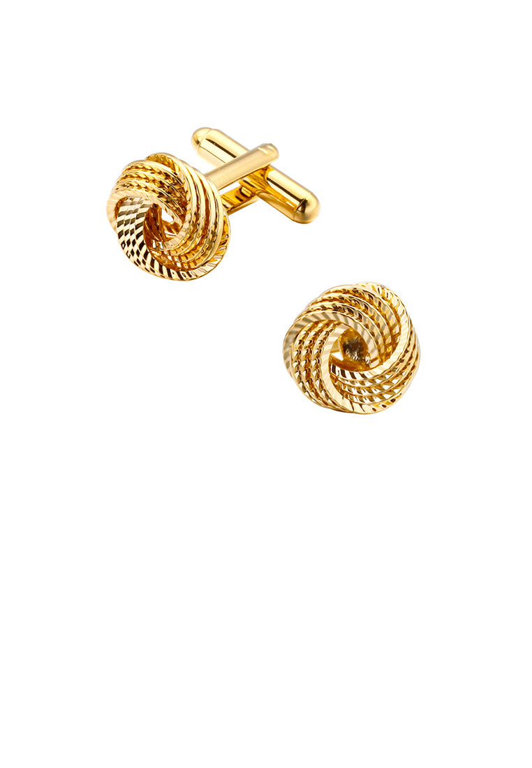 Fashion and Simple Plated Gold Twist Geometric Cufflinks