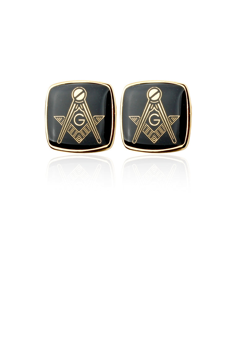 Fashion and Simple Plated Gold Icon Geometric Square Cufflinks