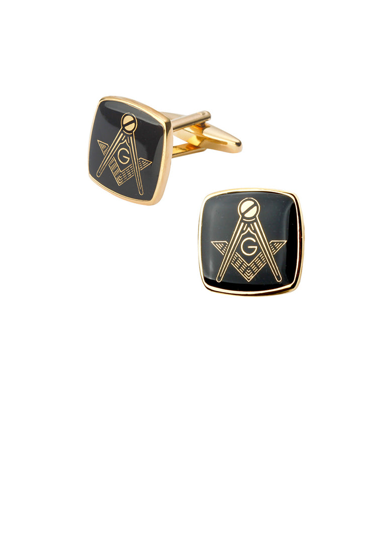 Fashion and Simple Plated Gold Icon Geometric Square Cufflinks