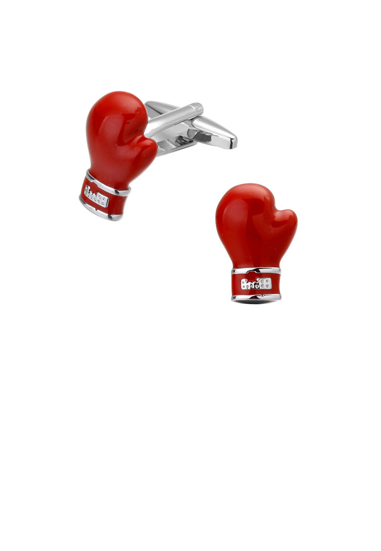 Simple and Fashion Red Boxing Glove Cufflinks - Vibrant Color