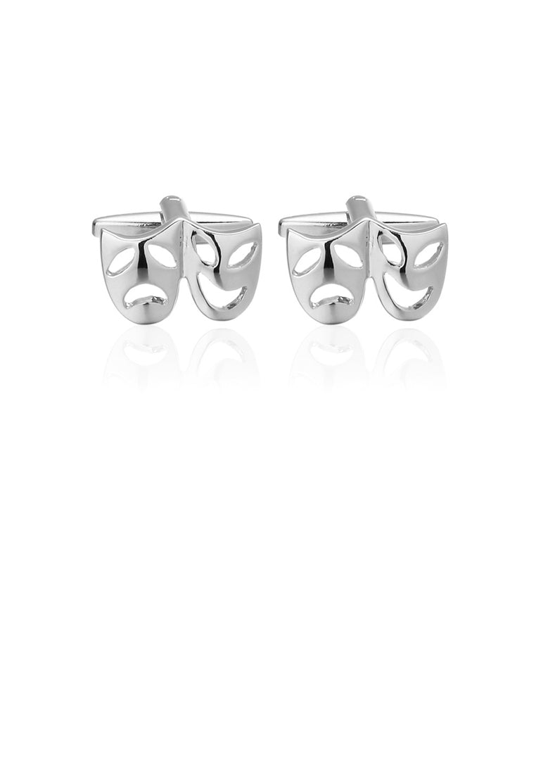 Simple and Personalized Silver Mask Cufflinks