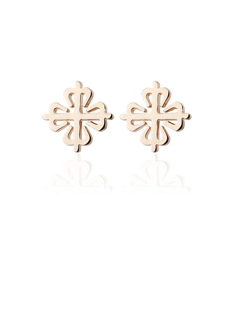 Fashion and Simple Plated Rose Gold Chinese Knot Geometric Cufflinks