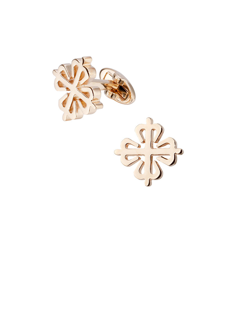 Fashion and Simple Plated Rose Gold Chinese Knot Geometric Cufflinks