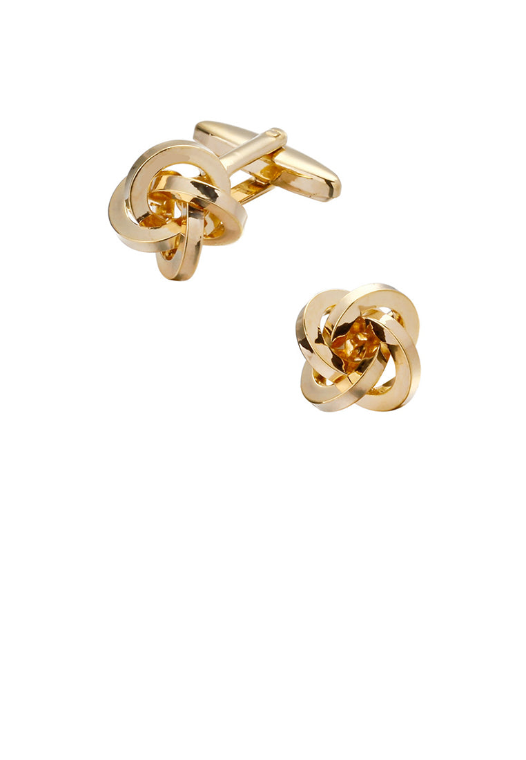 Simple and Fashion Plated Gold Twist Geometric Cufflinks