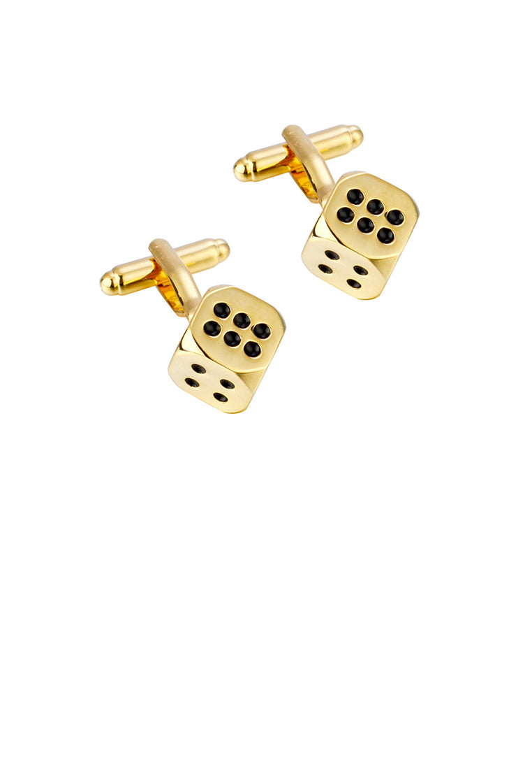 Fashion Personalized Plated Gold Dice Cufflinks