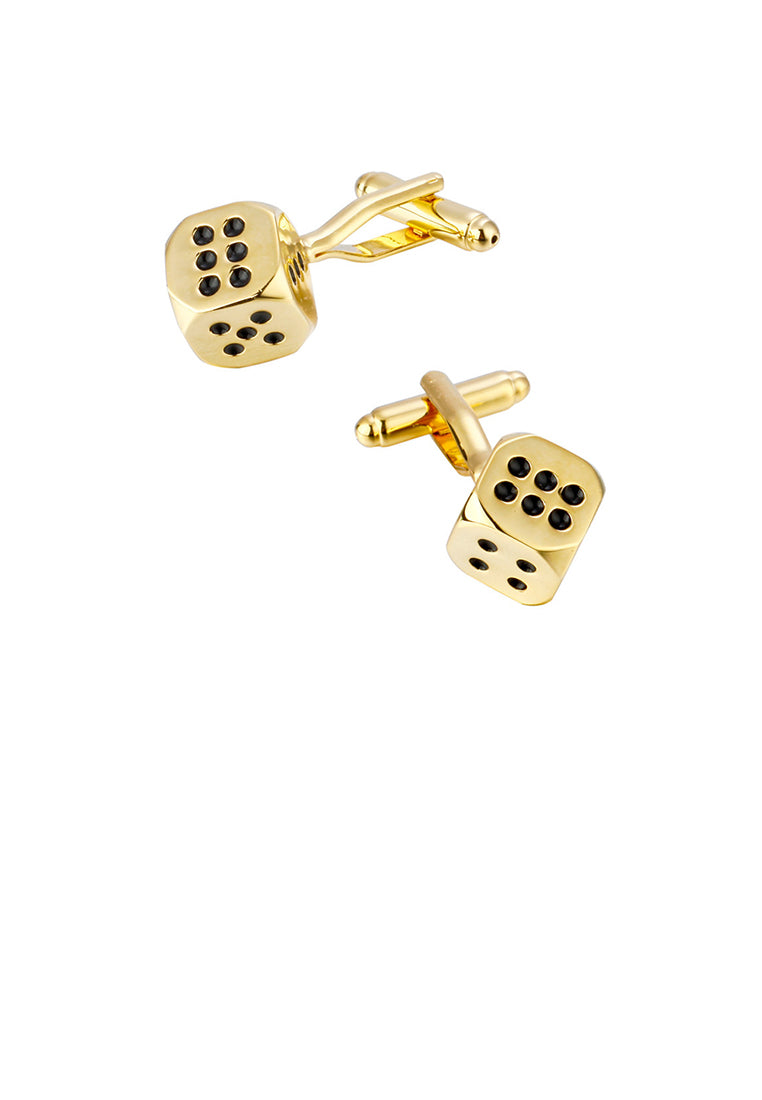 Fashion Personalized Plated Gold Dice Cufflinks