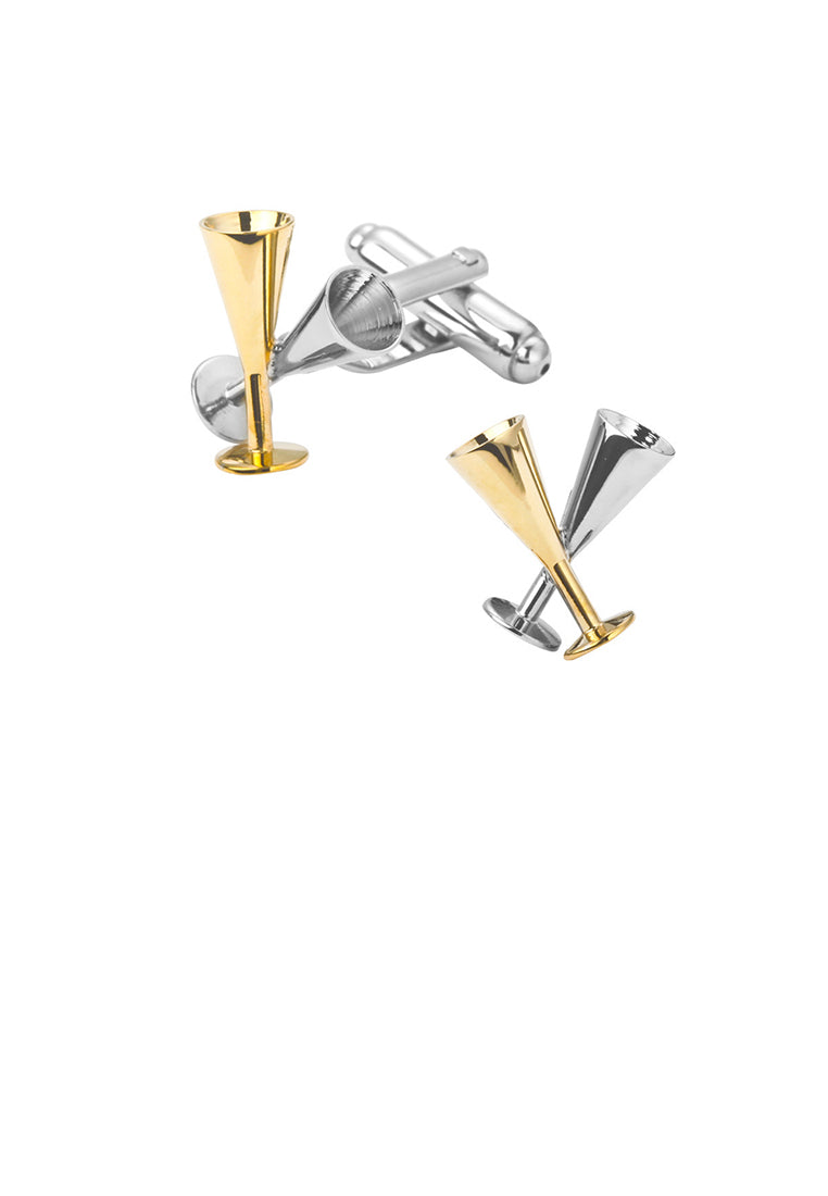 Fashion and Creative Two-color Wine Glass Cufflinks