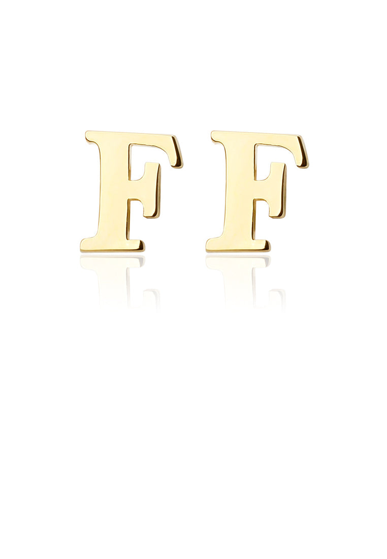 Simple and Fashion Plated Gold English Alphabet F Cufflinks