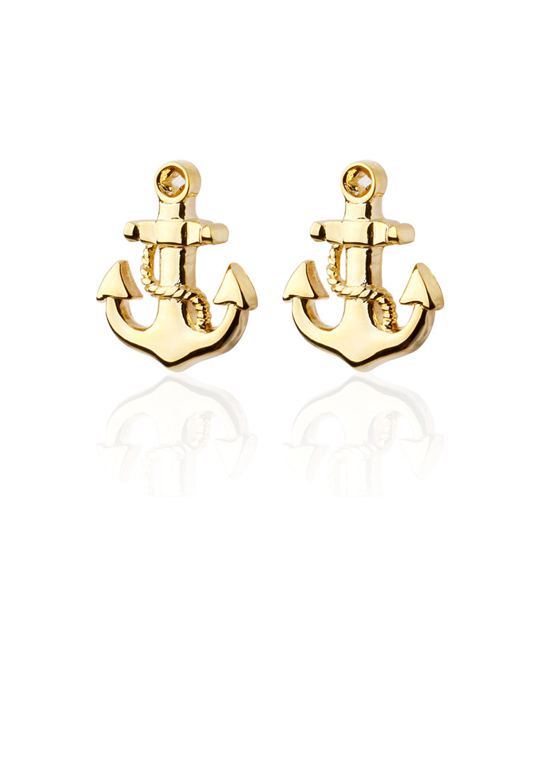 Fashion and Creative Plated Gold Anchor Cufflinks