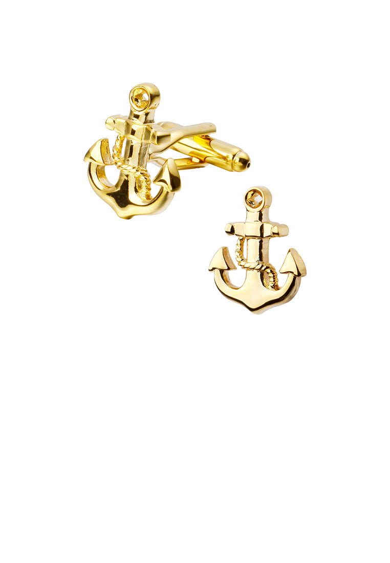 Fashion and Creative Plated Gold Anchor Cufflinks