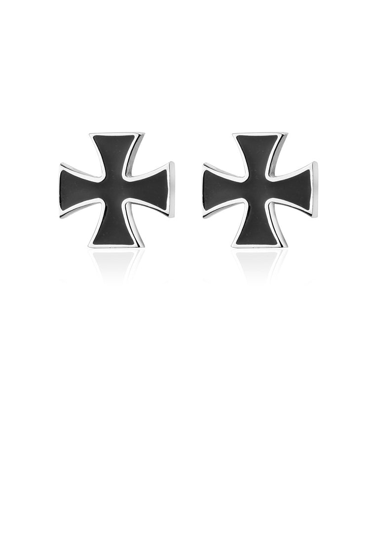 Simple and Fashion Enamel Black Cross Cufflinks