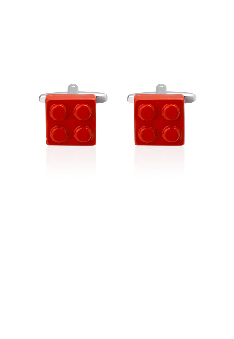 Fashion and Simple Red Building Block Cufflinks - Vibrant Color