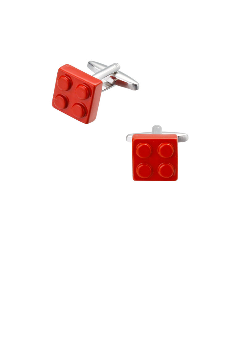 Fashion and Simple Red Building Block Cufflinks - Vibrant Color
