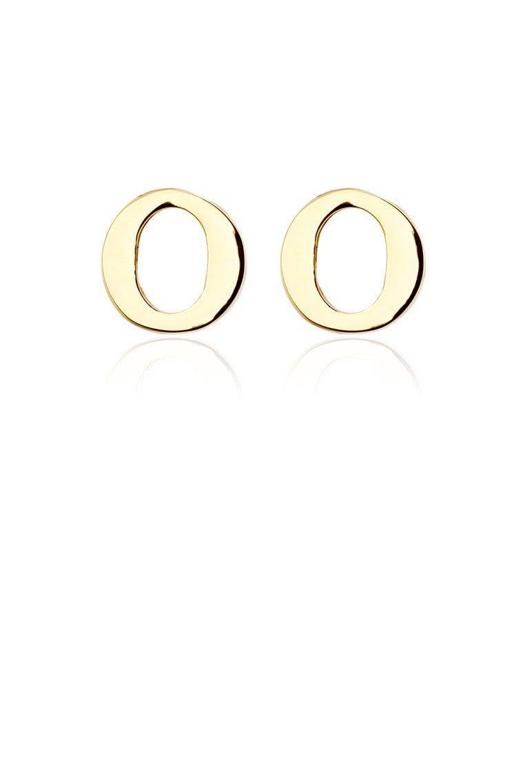 Simple and Fashion Plated Gold English Alphabet O Cufflinks