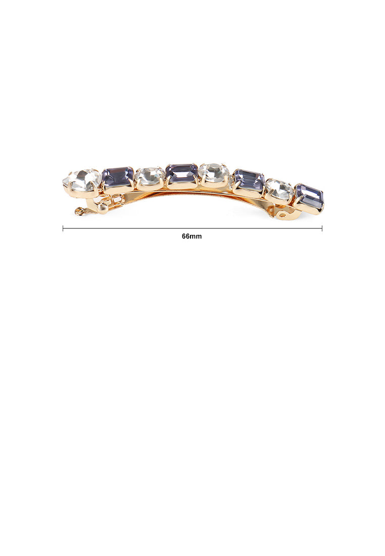 Fashion And Simple Plated Gold Geometric Hair Clip With Grey Cubic Zirconia - Luxurious Look