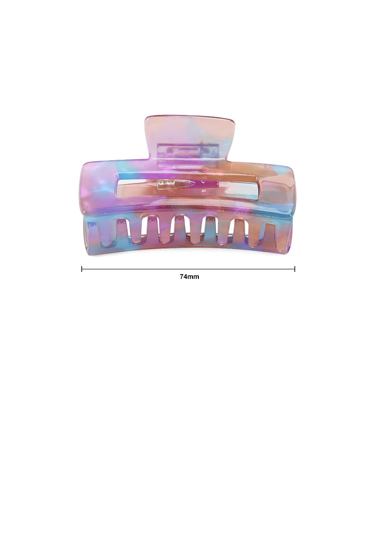 Fashion Simple Magic Blue Purple Pattern Geometric Hollow Hair Claw - Elegant Hairpiece